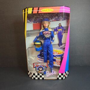 NIB Nascar 50th Anniversary Barbie Doll Mattel Blonde 20442